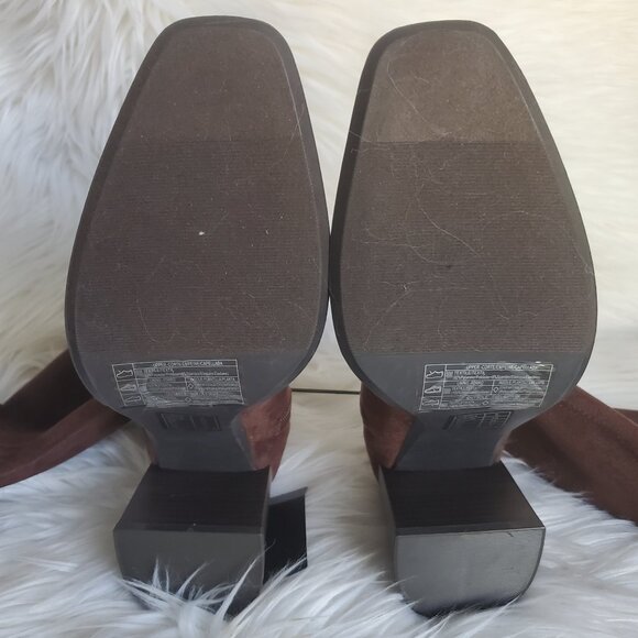 Forever 21 Brown Over The Knee Side Zipper Suede Boot SZ 6 - Picture 10 of 13